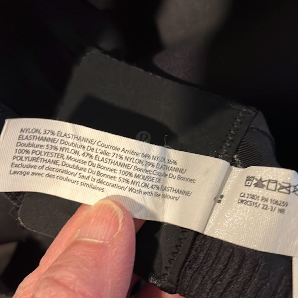 New Women's Lululemon Air Support Bra -Black -$98 MSRP - Size 32DD - Picture 7 of 7